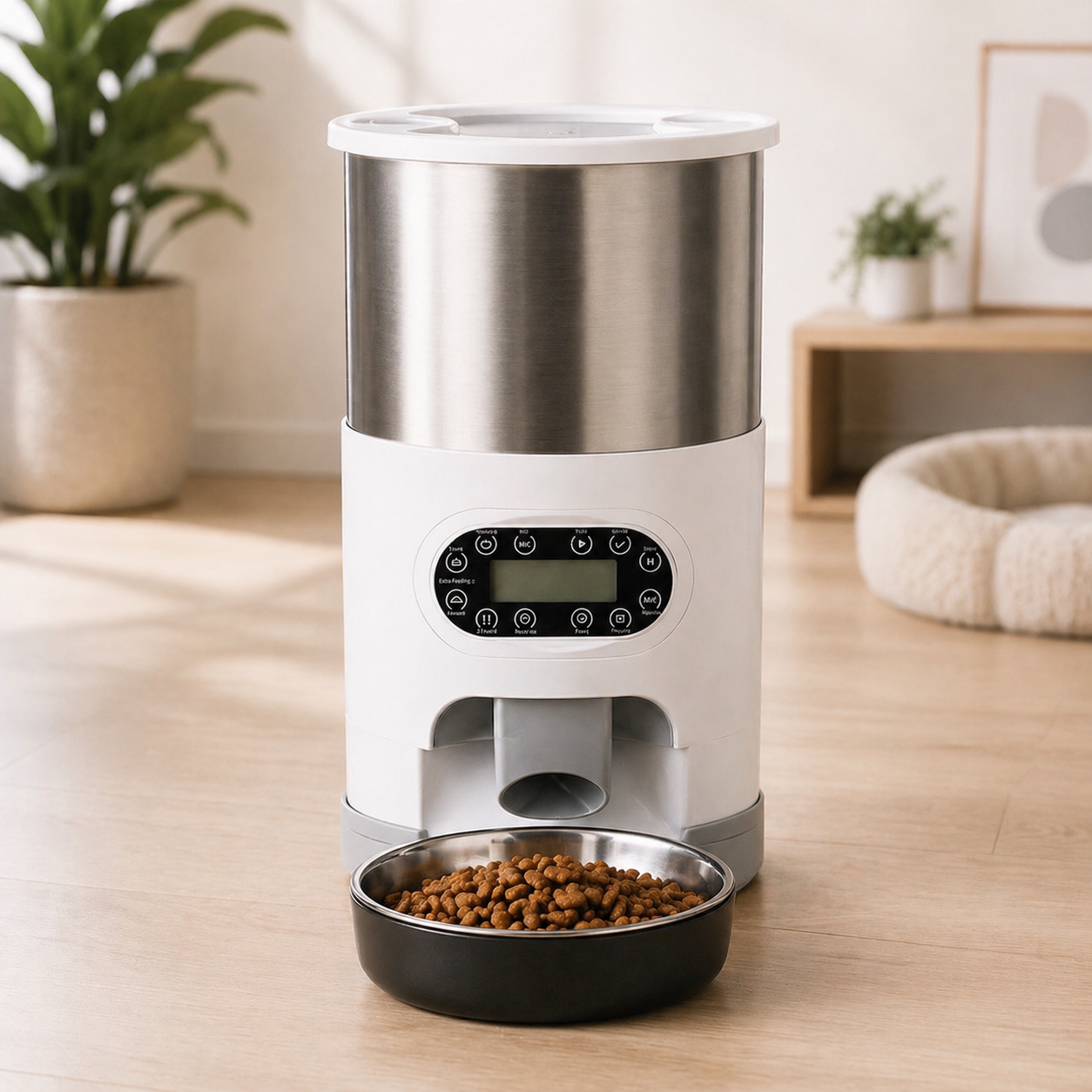 Distributeur automatique intelligent pour animaux – Alimentation de précision à double gamelle
