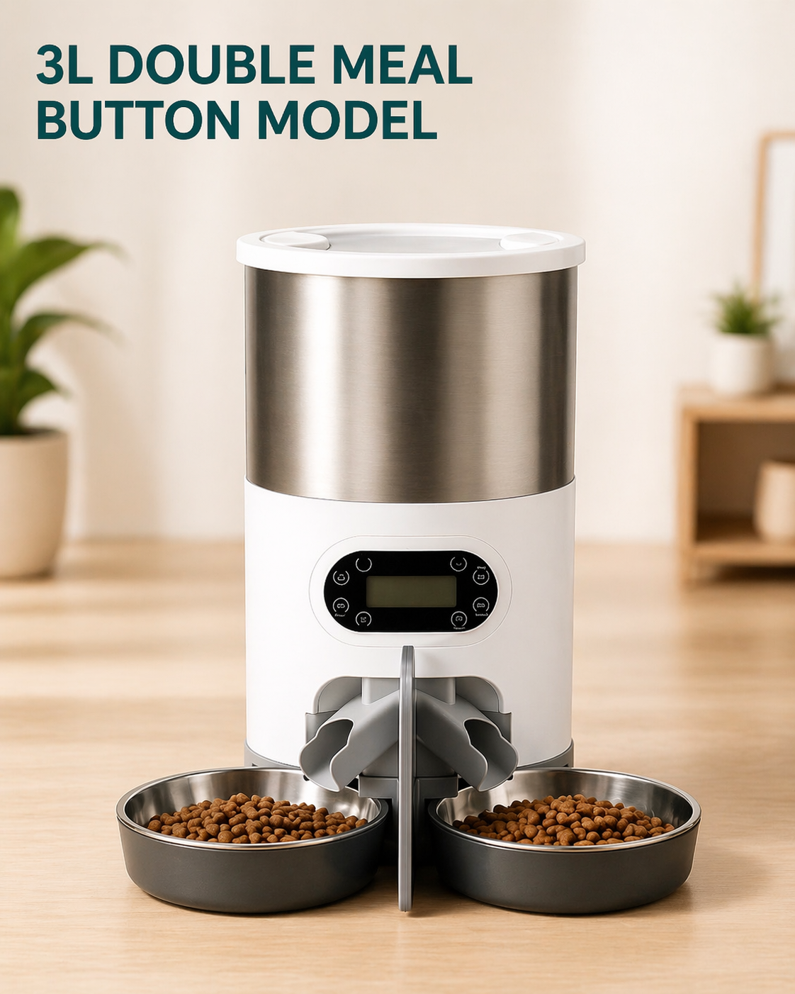 Distributeur automatique intelligent pour animaux – Alimentation de précision à double gamelle