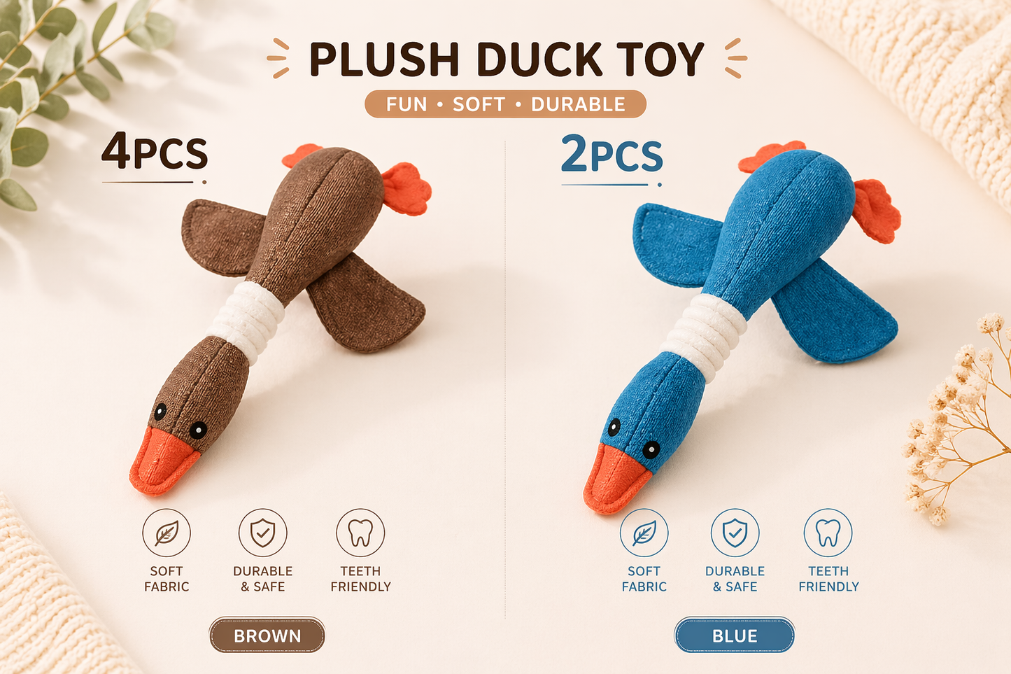 Interactive Squeaky Dog Toy – Plush Puzzle for Mental Stimulation