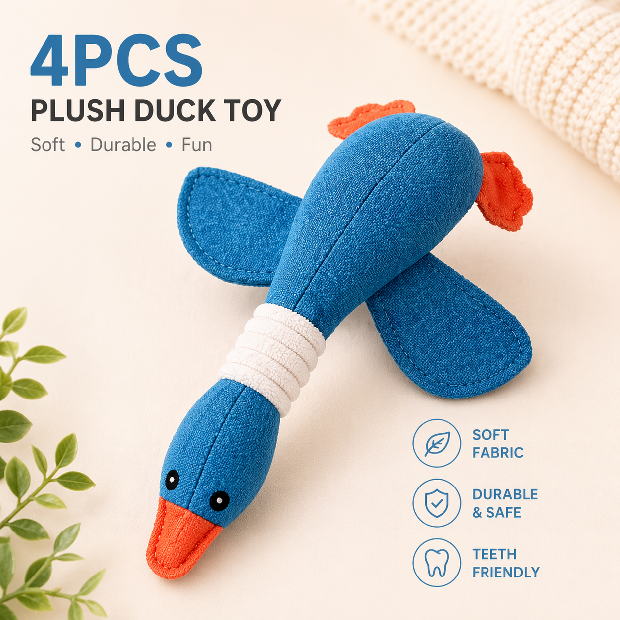 Interactive Squeaky Dog Toy – Plush Puzzle for Mental Stimulation