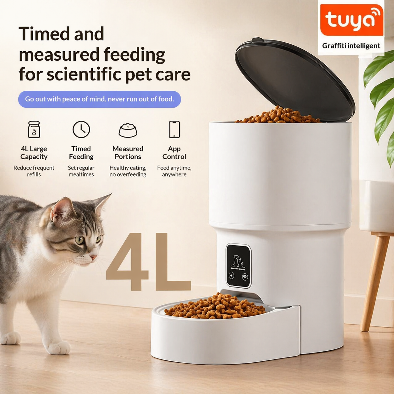 Smart WiFi Pet Feeder – App-Controlled, Automatic & Timed Feeding