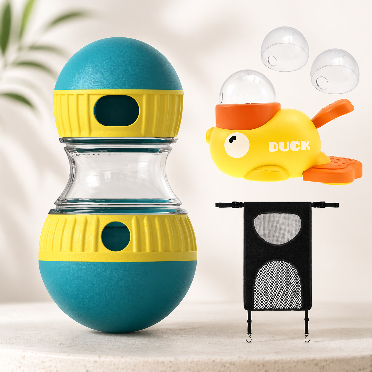 Balle distributrice de friandises intelligente pour chien – Jouet interactif et gamelle anti-glouton