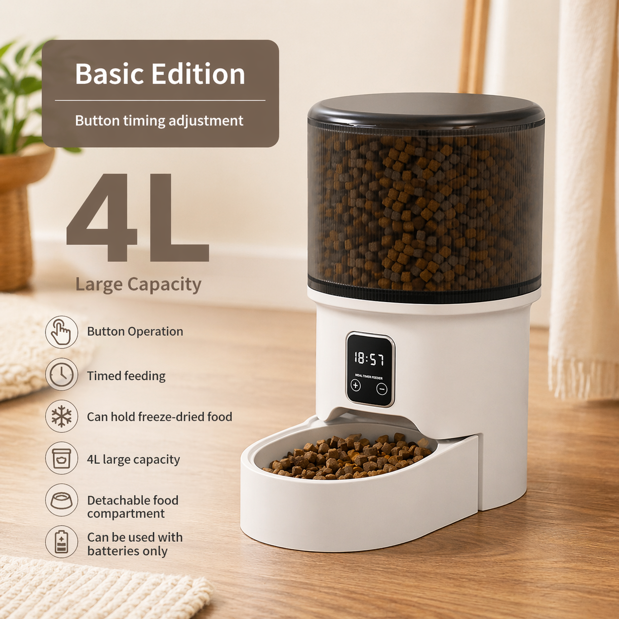 Smart WiFi Pet Feeder – App-Controlled, Automatic & Timed Feeding