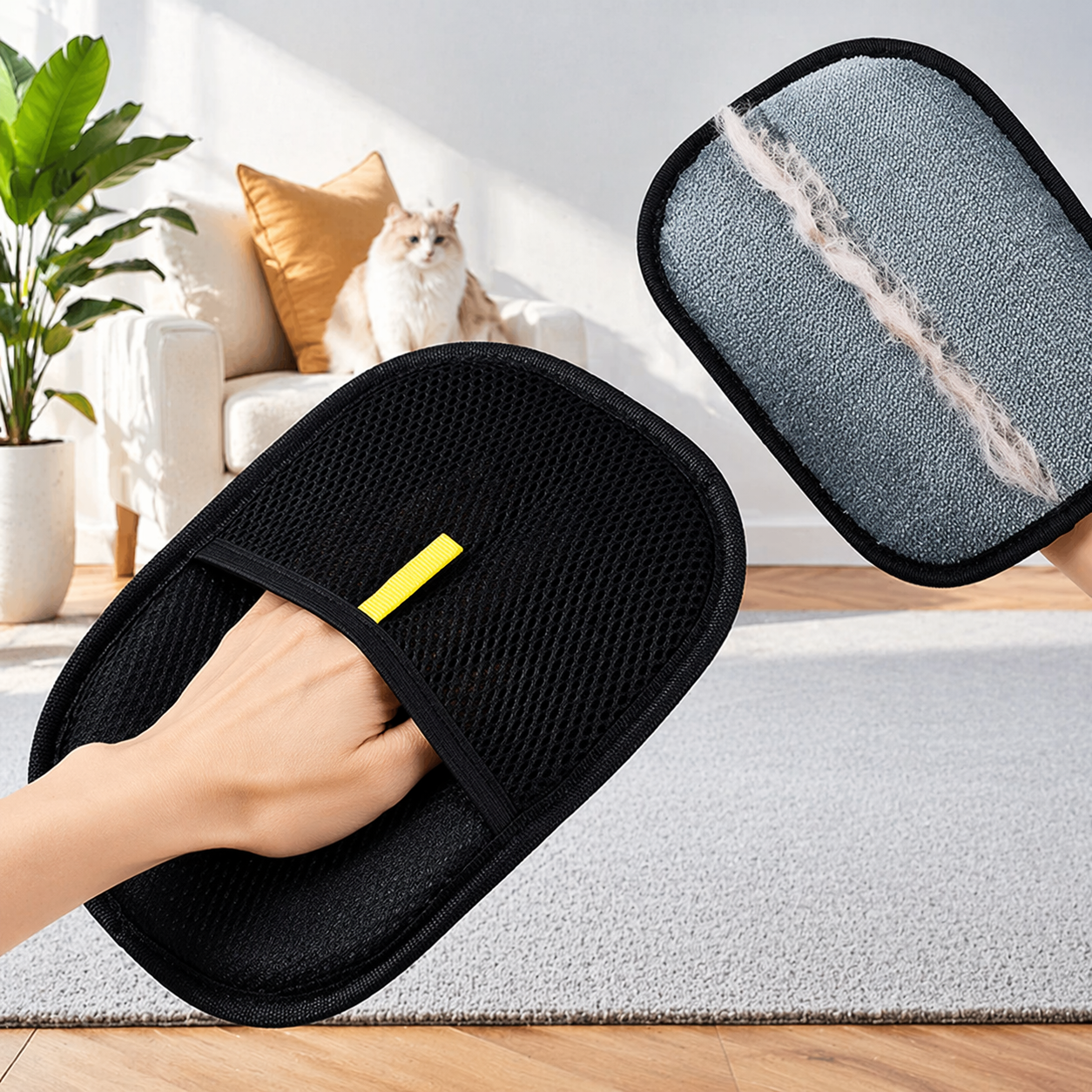Pet Hair Remover Mitt Pet Hair Remover Gloves Deshedding Brush Glove For Dog Cat Rabbit With Long Short Curly Hair