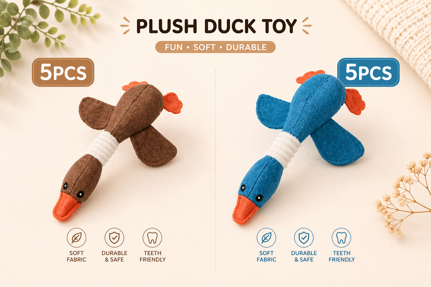 Interactive Squeaky Dog Toy – Plush Puzzle for Mental Stimulation