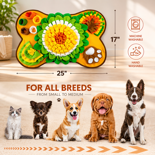 Tapis de fouille – Mangeoire lente interactive et jouet d'enrichissement