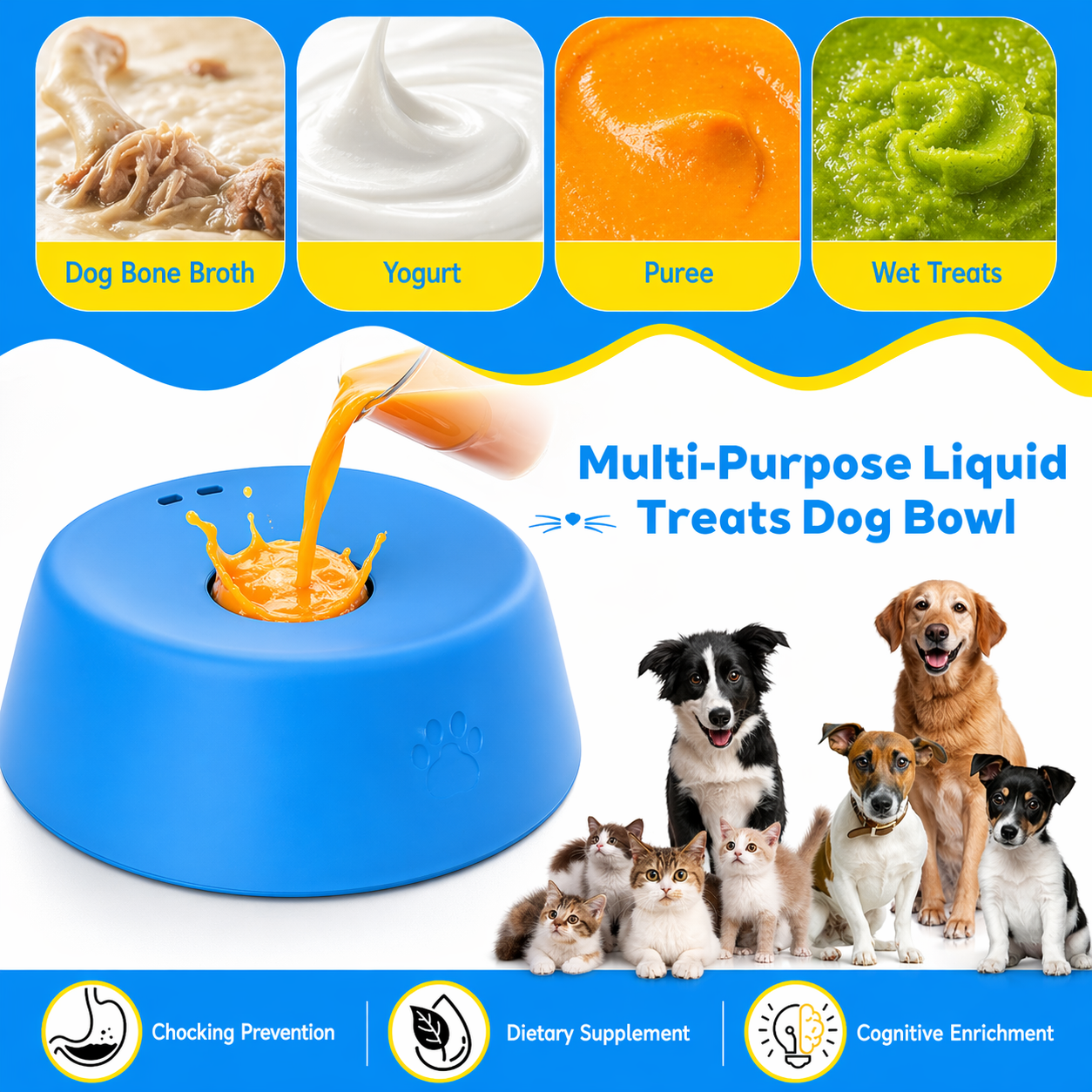 Premium Slow Feeder Dog Bowl – Anti-Choking & Non-Slip